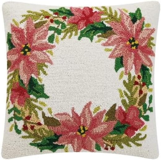 Peking Handicraft - Christmas Wreath 18" Pillow - 31SJM10995C18SQ