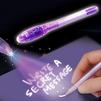 Ayra Crafts Portable Invisible Magic Pen with UV-Light (Random Color) - Set of 3
