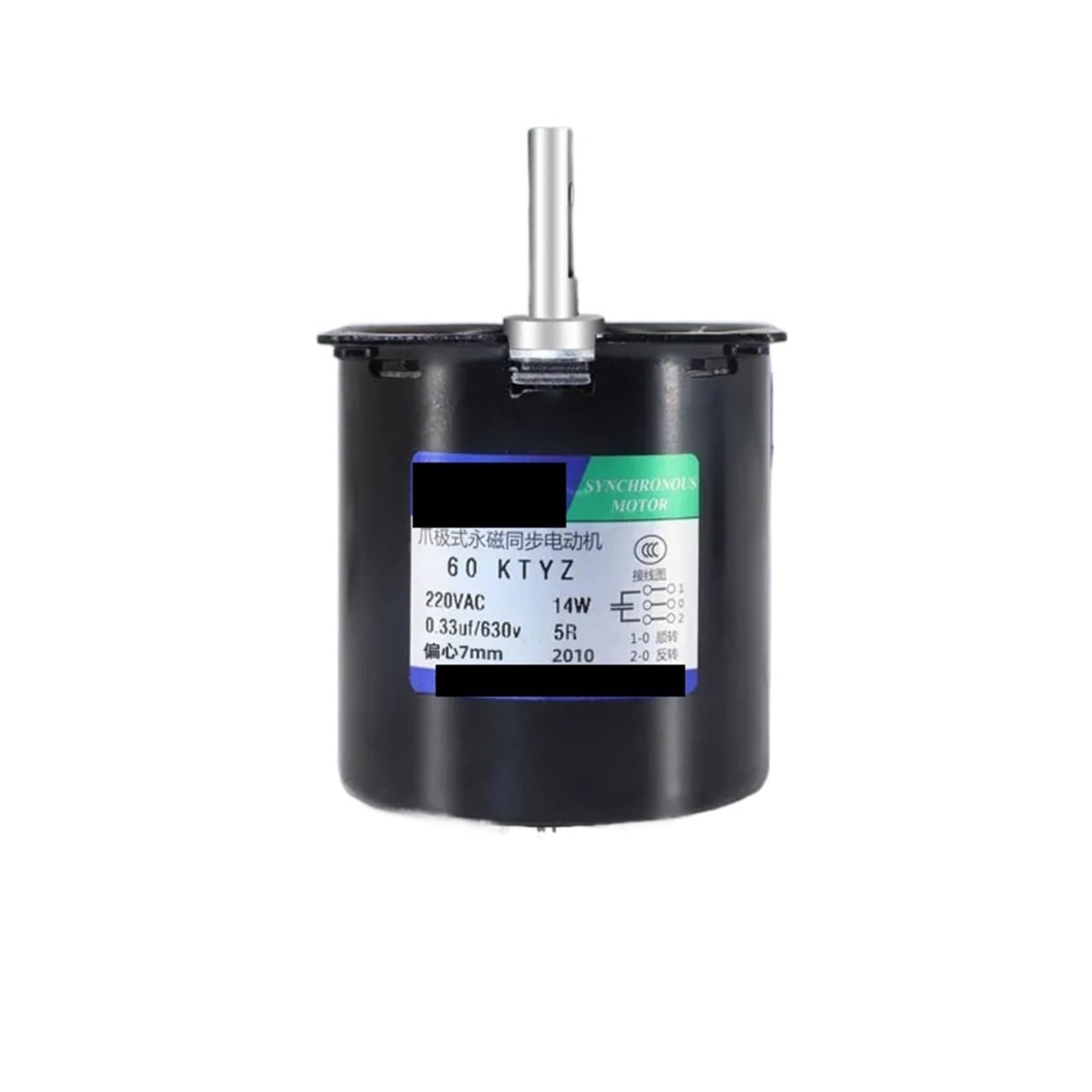MUYTQAERG Synchronous Motor 14W 60KTYZ Permanent Magnetic Synchronism Eccentric Shaft 7mm 220VAC 2.5RPM 10RPM 15RPM 20RPM 30RPM 50RPM 60RPM 80R(2.5rpm)