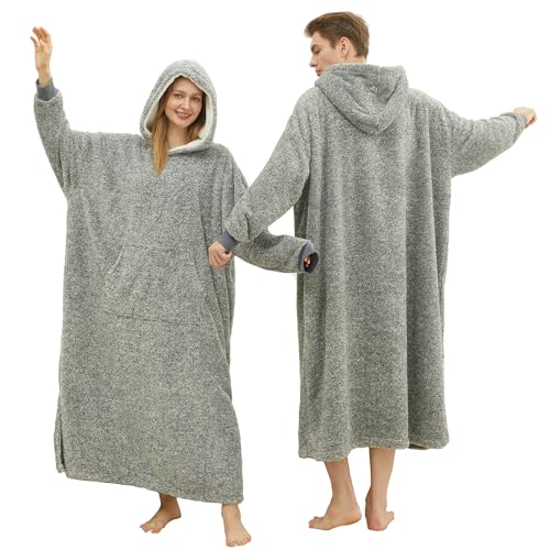 Snuggy Hooded Blanket for Adults with Giant Pocket