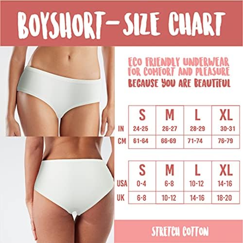 7J1 Women’s Boyshort Panties, Ladies Underwear Panties, 5 Pack Assorted