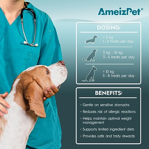 AmeizPet Trockenfutter Leckere hypoallergene Hundekekse, hypoallergene Haustier-Kau-Snacks für Welpen und ältere Hunde mit empfindlichem Magen 75g (2.6 oz)