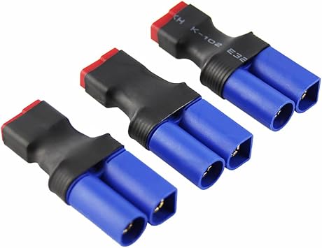 3pcs Male EC5 to Female T-Plug Losi Connector Adapter Brushless Lipo ChargerPack of 3