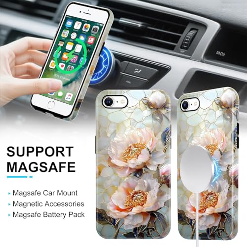 Coque de téléphone à fleurs de pivoine pour iPhone SE 2022 et iPhone 8 - 5