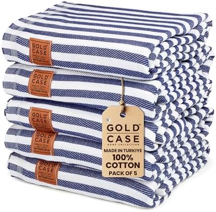Gold CASE Turkish Beach Towel Set Of 6 – 100% Cotton Oversized 70x39” Quick-Dry Towels, OEKO-TEX Certified - View #7