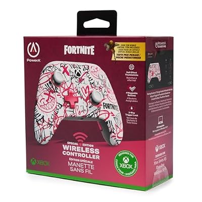PowerA Wireless Controller for Xbox Series X|S - Fortnite SE, bonus virtual item included, hall effect thumbsticks, low latency wireless, officially licensed, works with Xbox One and Windows 10/11
