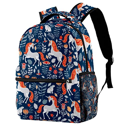 Sac à dos voyage forêt cheval lapin pour fille et garçon avec filet gourde