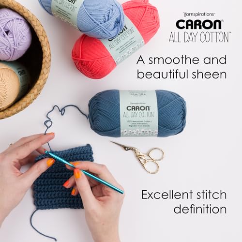 Caron 29110000006P03 All Day Cotton - 3 Pack Of 173 Yards/3.52 Oz Light Gray 100% Mercerized Cotton Yarn thumb #4