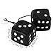 YGMONER Black Fuzzy Dice for Car Rear View Mirror, Pair of 2.75