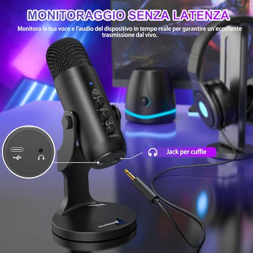 zealsound-Microfono-Condensatore-per-Phone-Microfono-USB-Cardioide-Microfono-per-PC-Mac-Pad-tipo-C-Smartphone-ASMR-mic-con-Cancellazione-del-Rumore-Podcast-Streaming-Podcast-Registrazioni