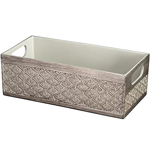 Dublin Bathroom Decor Box Toilet Paper Holder Storage Basket - Decorative Toilet Tank Topper Bathroom Storage Organizer - Bathroom Sink Organizer Countertop Container, Modern Gray And Silver Look. #TOP4