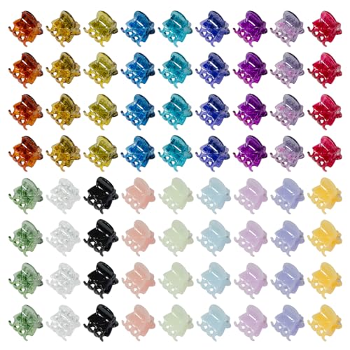Mini pinces à cheveux x70 multicolores pour frange à forte prise