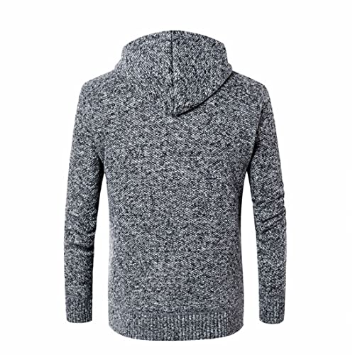 Image of Kinkia Men's Zip Up Hoodies Casual Long Sleeve Full Zipper Sherpa Fleece Lined Knit Cardigan Sweater Jacket with Pockets