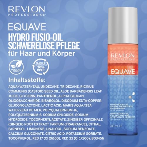 REVLON PROFESSIONAL EQUAVE Hydro Fusio-Oil, 200 ml, 3-Phasen Leave in Conditioner, schwerelose Pflege für Haar und Körper… – Ansicht 4