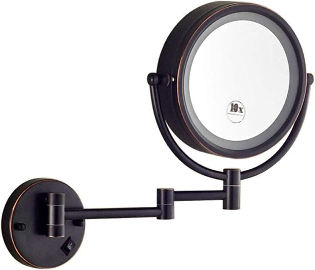 Miroir de maquillage avec lumières mural noir pour se raser dans la chambre
