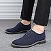 Santimon Mens Fashion Suede Leather Wingtip Oxfords Business Dress Casual Brogue Derby Shoes Navy Blue 10.5 US