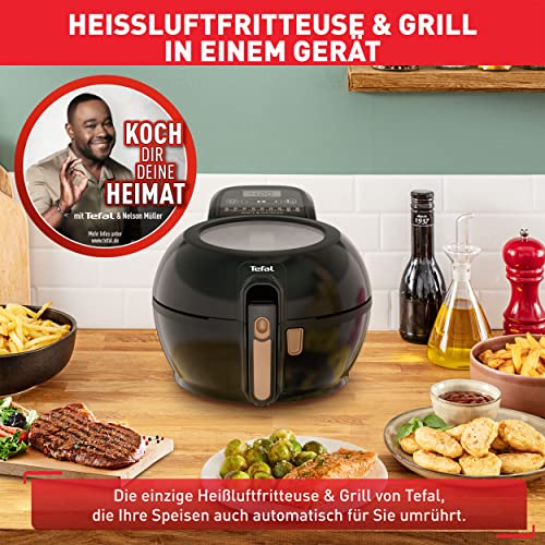 Tefal ActiFry & Grill Genius Heißluftfritteuse, inkl. Grillrost, automatischer Rührarm, 9 aut. Kochprogramme, Kapazität 1,2 kg, gesundes Frittieren ohne Öl, digitales Rezeptbuch, schwarz, FZ7758 – Bild 4
