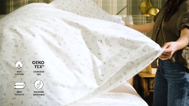 Image of Eddie Bauer - Queen Size Sheet Set with Fitted Sheet & Pillowcases