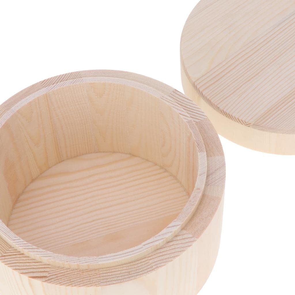 CALANDIS Wooden Storage Box Round Organizer Soap Gadgets Jewelry Case Container B