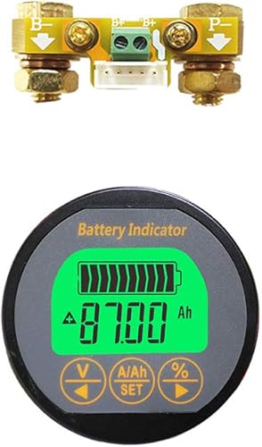 AiLi Monitor de batería Voltímetro Amperímetro Voltaje Medidor de corriente 8-80V 0-100A Auto Motor Barco Caravana RV Autocaravana