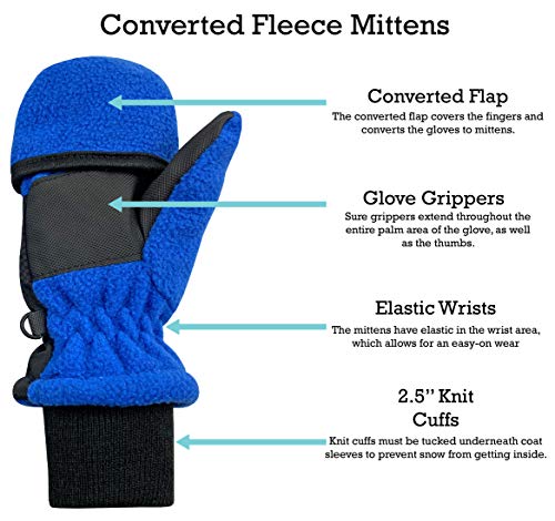 Image of N'Ice Caps Kids Fingerless Glove Mitten Converter Warm Thinsulate Lined