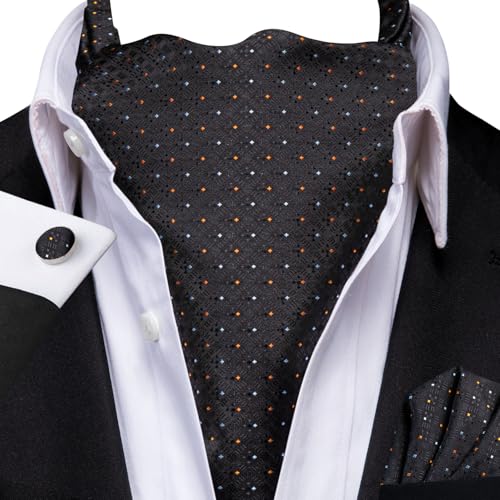 Image of Dubulle Paisley Floral Ascot for Men Self Tie Mens Cravat and Pocket Square Cufflinks Wedding