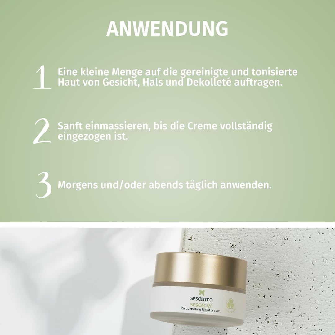 Sesderma SESCACAY Verjüngende Gesichtscreme mit Cacay-Öl & HPR 50 ml - Anti-Aging Pflege für trockene & Mischhaut, gegen Falten, Straffend, Beruhigend, mit Peptiden & EGF