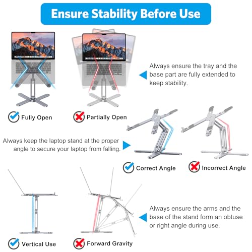 Image of OMOTON 360 Rotating Laptop Stand Riser for Desk, Ergonomic Foldable Computer Stand Adjustable Height Angles for Collaborative Work, Easy Storage Fit Macbooks,All Laptops up to 16 inches, Space Grey