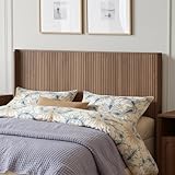 FORTURETEC King Size Headboard Only,78.7' Wide Wooden Headboard, Mid Century Modern Farmhouse Head Board, Wall Mounted Headboard, Fluted Panel, Wingback Head Board (Walnut, King)