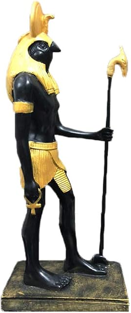 ZCQBCY Ancient Egypt Standing Horus Bird Head Statue Figurine Anubis Dog God Sculpture Statuette Egyptian Travel Souvenir Home Decoration Ornaments,B