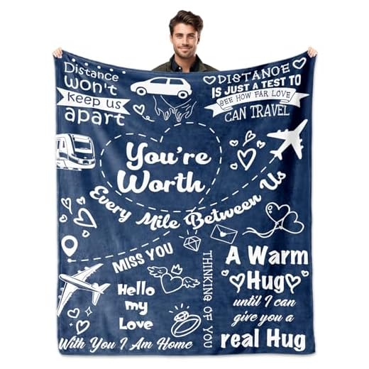 Yofipon Long Distance Relationship Gifts, Boyfriend Gifts from Girlfriend, Boyfriend Birthday Gift Blanket 60"X50", Romantic Gift for Him Father's Day Christmas Valentine's Day, Long Distance Blanket