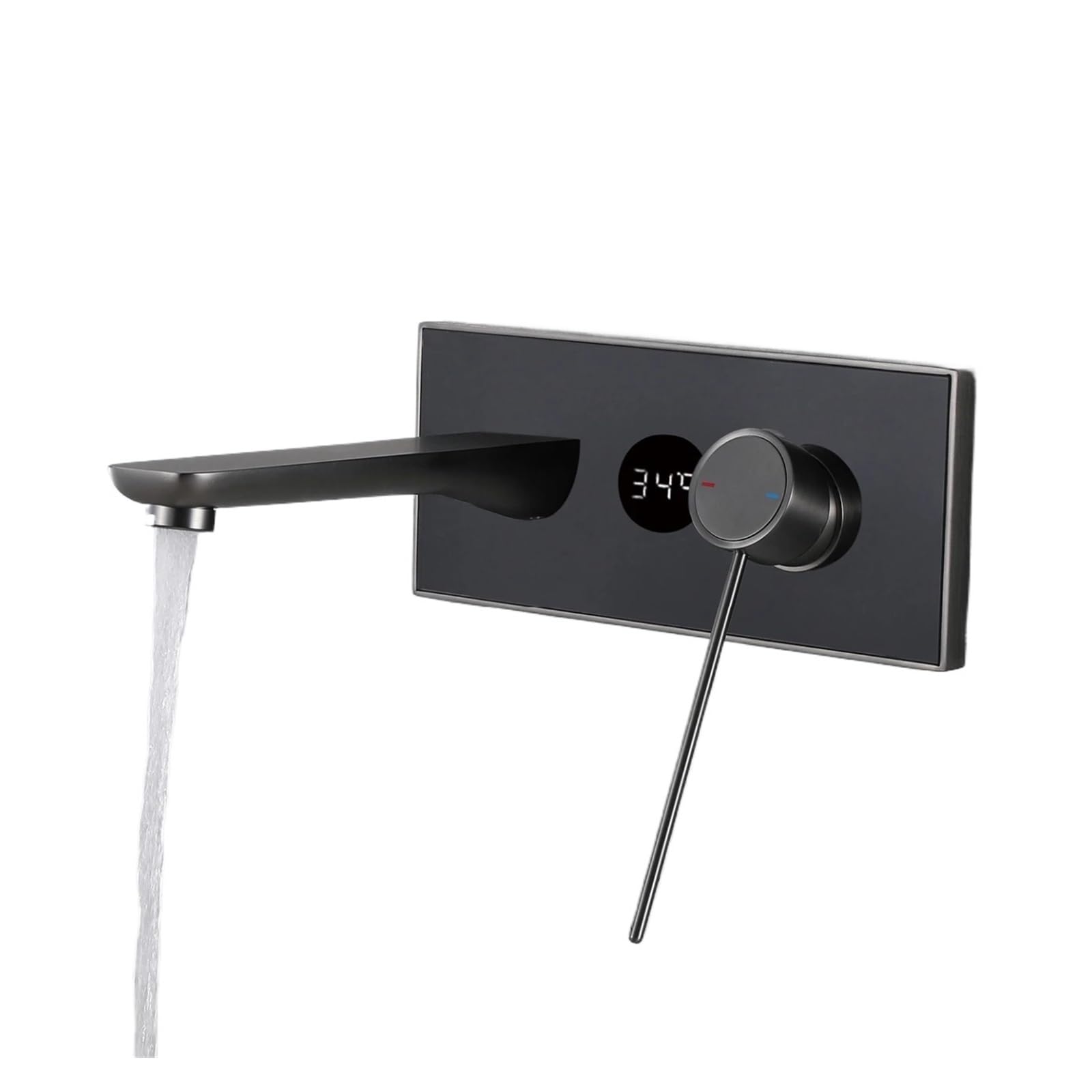 Robinet lavabo encastré noir mat pour une salle de bains moderne et zen