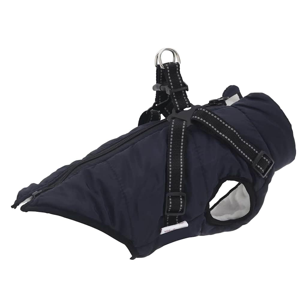 Cappotto per cani con pettorina, impermeabile, riflettente, blu navy, L36, regolabile, con cerniera, per inverno, autunno, esterno, protezione calda e asciutta
