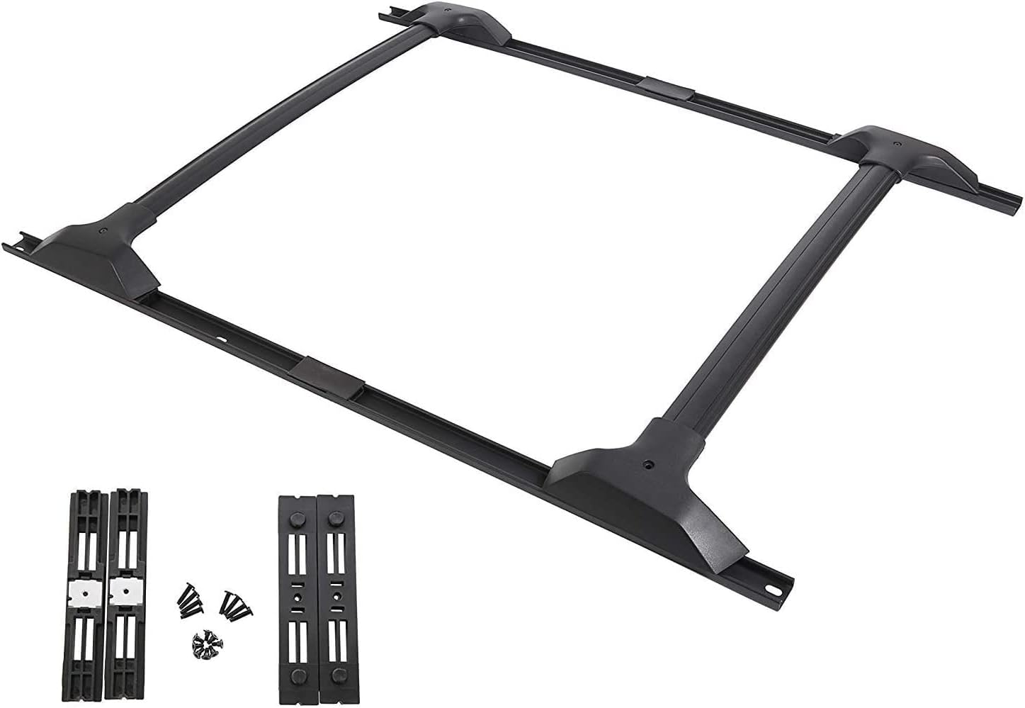Roof Rack Set 4Pcs (Side Rails+Cross Bars) 2009-2017 for Chevrolet Traverse Top Rails Black Aluminum