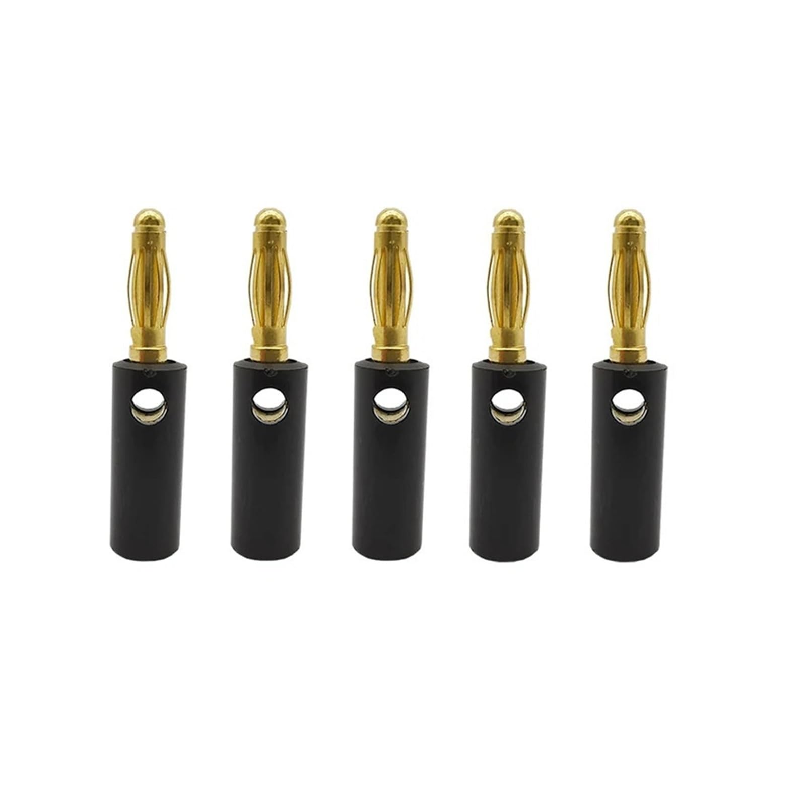 Lot de 10 fiches banane à vis plaquées or de 4 mm pour haut-parleur Rouge et noir