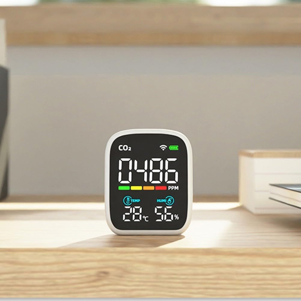 Rilevatore CO2 WiFi Con Sensore NDIR - Monitora Anidride Carbonica, Temperatura E Umidità
