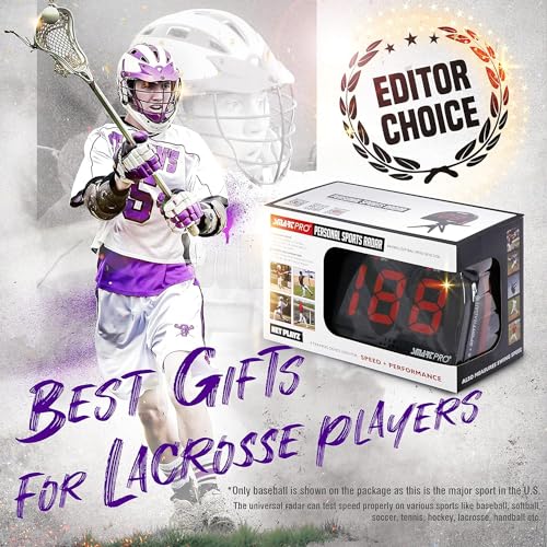 Lacrosse Speed Radar | Measures Shot-Power, Shot Speed Detection Sensors - Sport Radar Gun, Gifts for Lacrosse Players, Coaches & Fans