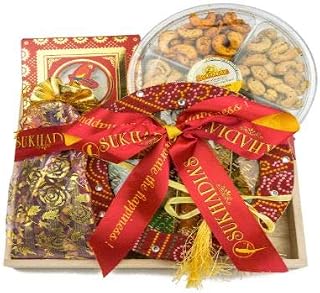 Sukhadia Sweets - Flavour for Family Basket Filled with Premium Sweets, Snacks & Masala Nuts - Indian Mithai Gift - Freshly Made In USA
