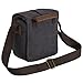 Small Camera Bag/Case, Vintage Canvase Leather Trim DSLR SLR Camera Shoulder Messenger Sling Bag