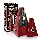 Tempi Mechanical Metronome for Musicians - 2 Year Warranty - Metronome for Piano/Guitar/Violin, Metronome Music for Adults and Kids (Molded Teak Grain Veneer)