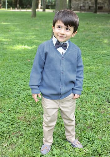 Image of Lilax Baby Boys Basic Long Sleeve V-Neck Classic Knit Cardigan Sweater