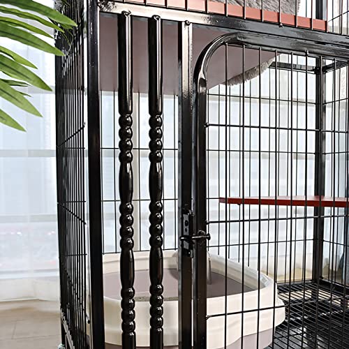 Enclos chat intérieur rose avec hamac et tapis pour appartement - 7