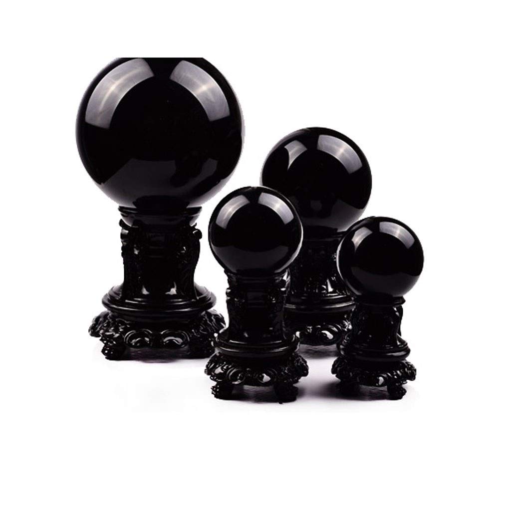 Bola de Cristal (en la Magia Occidental) Obsidiana Natural Bola de Cristal Bola Oficina Auspicioso Feng Shui Bola de Piedra Pulido propicio del Regalo de la decoración Bola de Cristal(