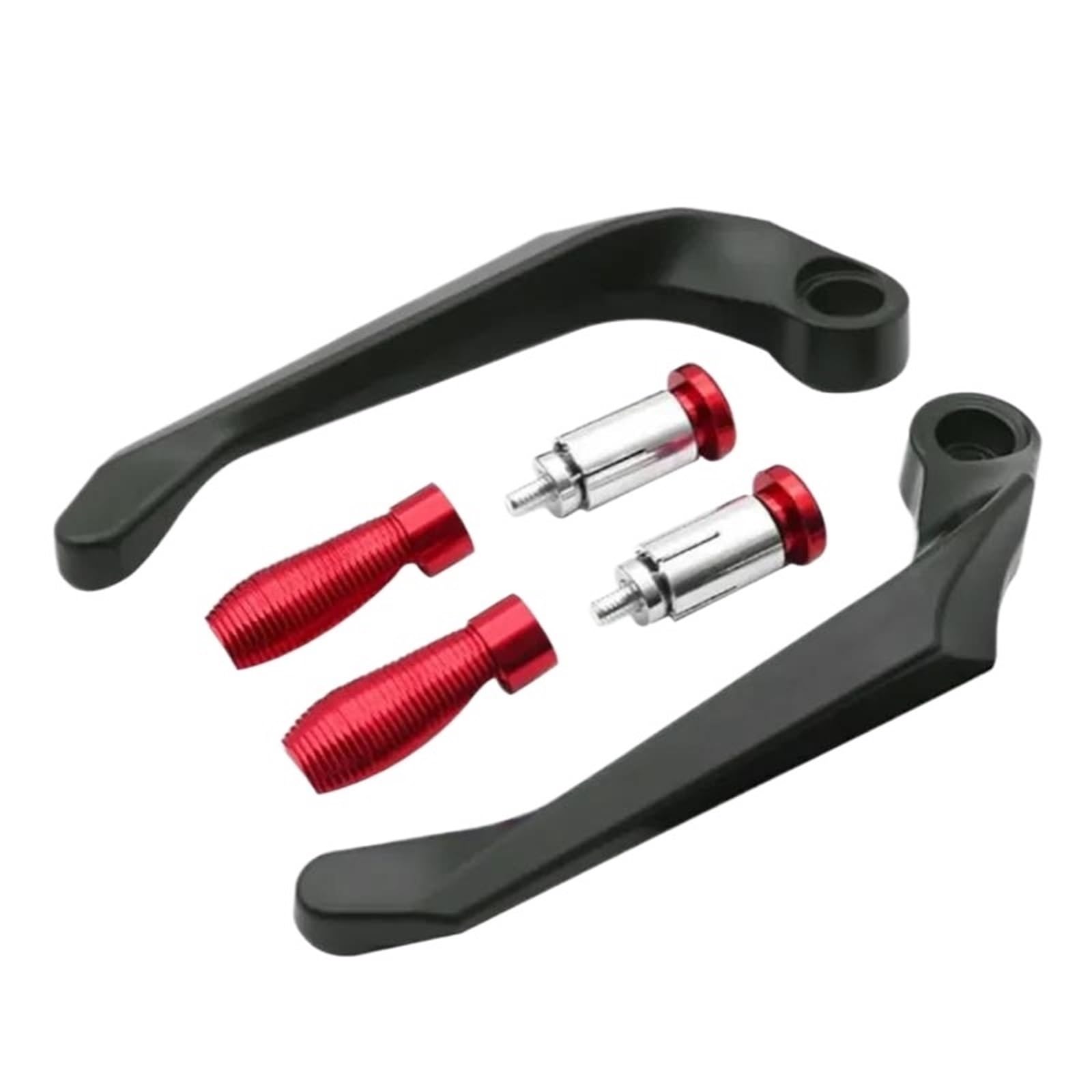 Hjtedhe Red Motorcycle Aluminum Alloy Handlebar Brake Clutch Lever Hand Guard Protector Modification Accessories Handguard Motorcycle Handlebar Lever Guards(Red)
