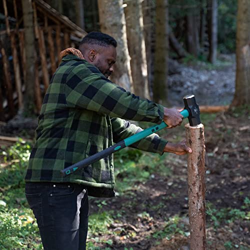 Extra Grosser Vorschlaghammer 10LB / 4500 Gramm mit 2K Fiberglasstiel 92cm aus der ENFORCE Serie von WIESEMANN 1893 I Hammer Kopf geschmiedet & induktiv gehärtet I 80485