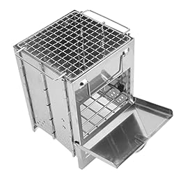 TITA-DONG Mini BBQ Grill, Wood Grill Stove, Wood Burning Stove, Camping Wood Stove, Foldable Stainless Steel Integrated Camping Wood Stove Charcoal Grill for Warm Outdoor Picnic