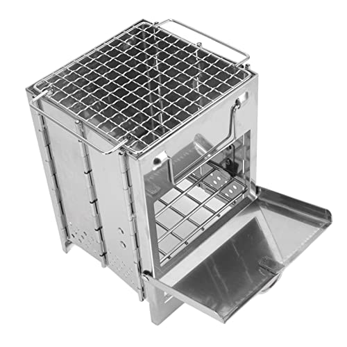 304 en acier inoxydable poêle à bois de camping durable et grill - 4