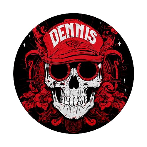 Items Personalized Skull with Dennis Name PopSockets Swappable PopGrip, Black - Image 3
