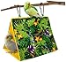 FORZENA Bird Nest Hanging Cage Tent for Small Pets Parrot Hammock Parakeet Myna Pigeon Parakeet Lovebird Nest Perch Stand Swing (S(16x11x15cm),Forest)
