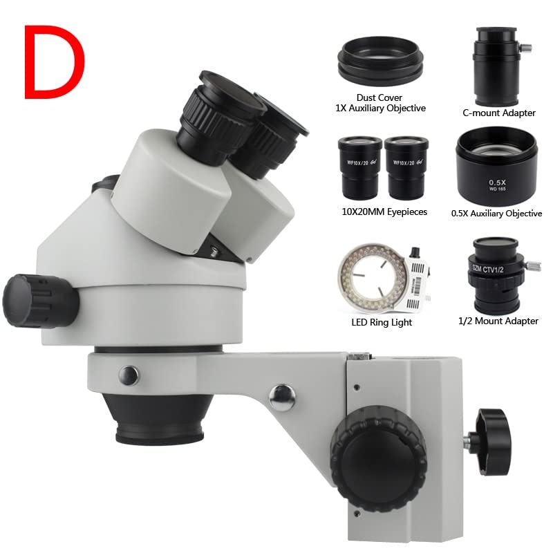 2021 New 7X-45X 3.5X-90X Simul-Focal Trinocular Microscope Zoom